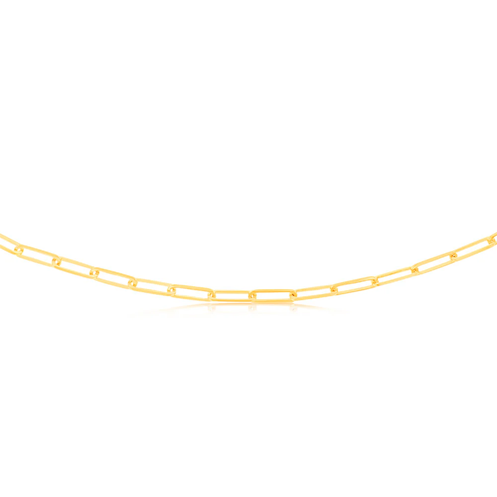 9ct Yellow Gold Paperclip 45cm Chain - Image 2