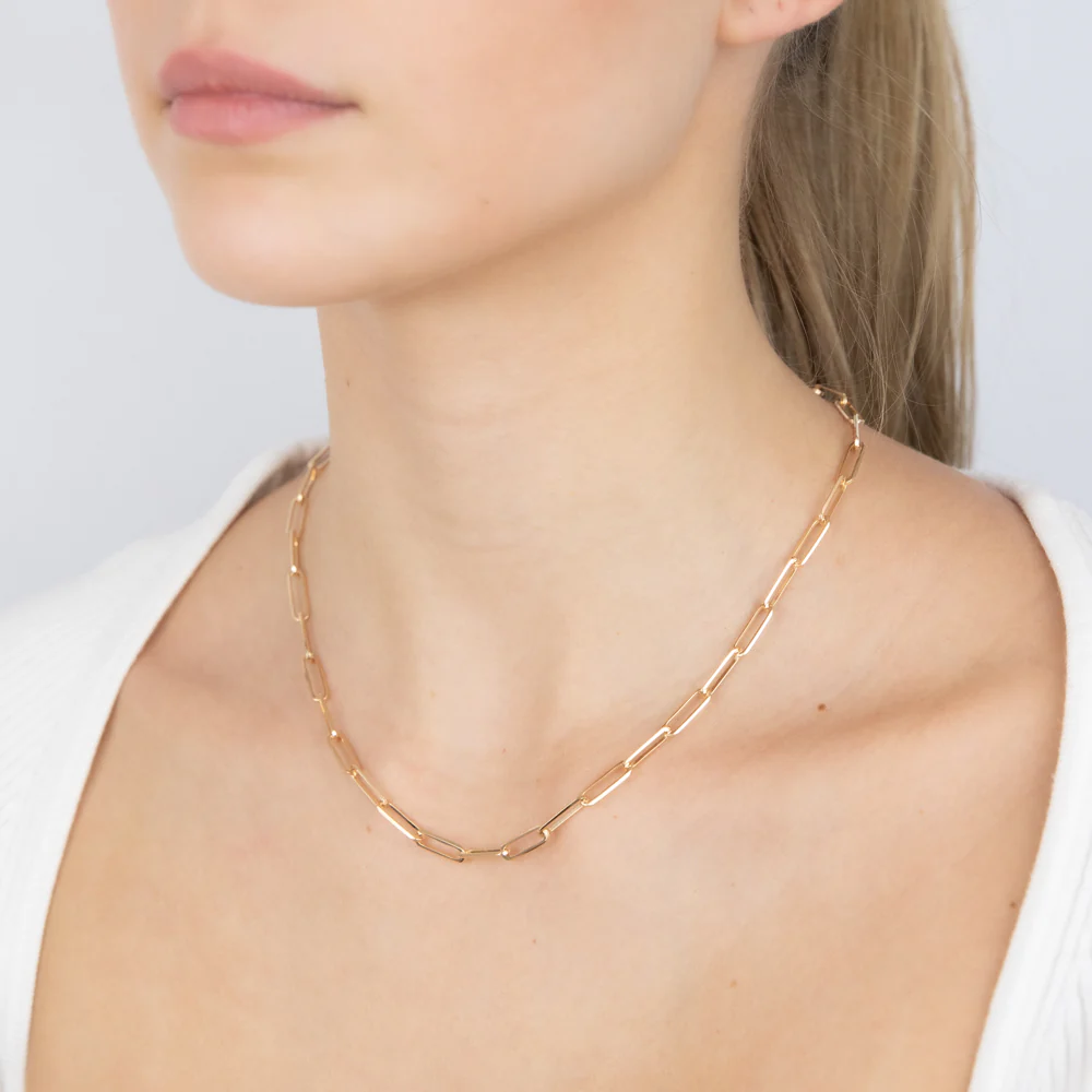 9ct Yellow Gold Paperclip 45cm Chain - Image 3