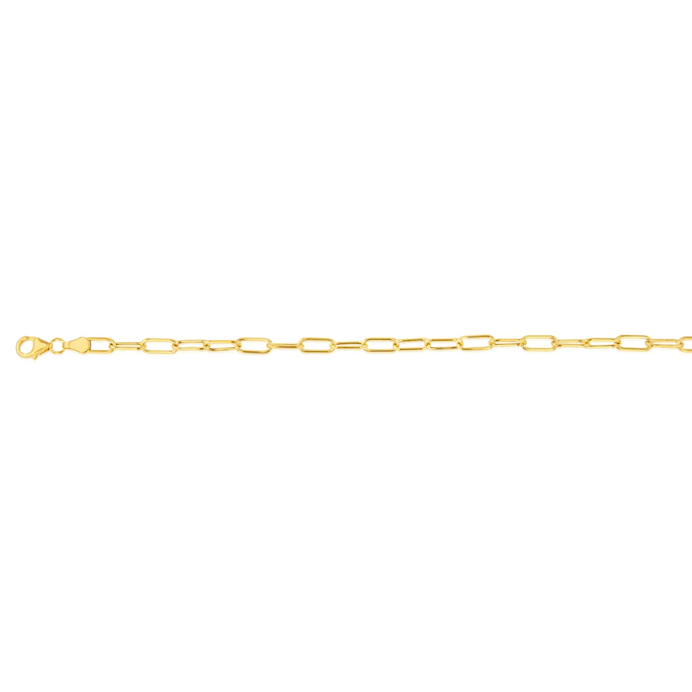 9ct Yellow Gold Paperclip Hollow 19cm Bracelet - Image 2