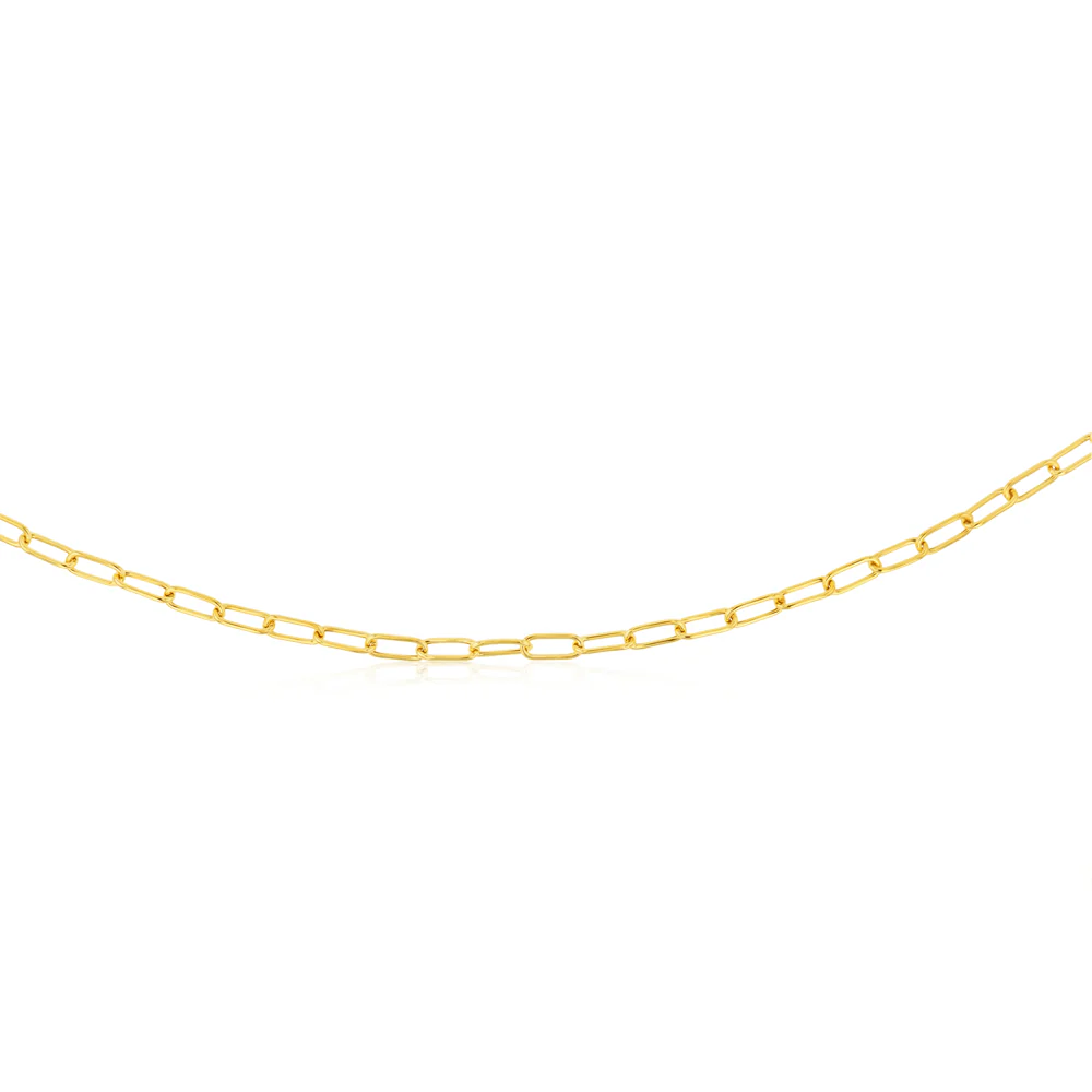 9ct Yellow Gold Paperclip Hollow 45cm Chain - Image 2