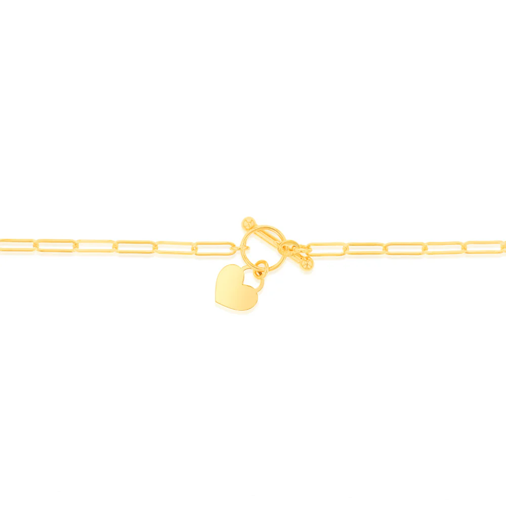 9ct Yellow Gold Paperclip Toggle Bar 43cm Chain - Image 2