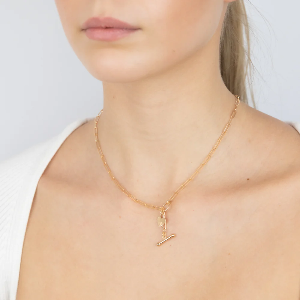 9ct Yellow Gold Paperclip Toggle Bar 43cm Chain - Image 5