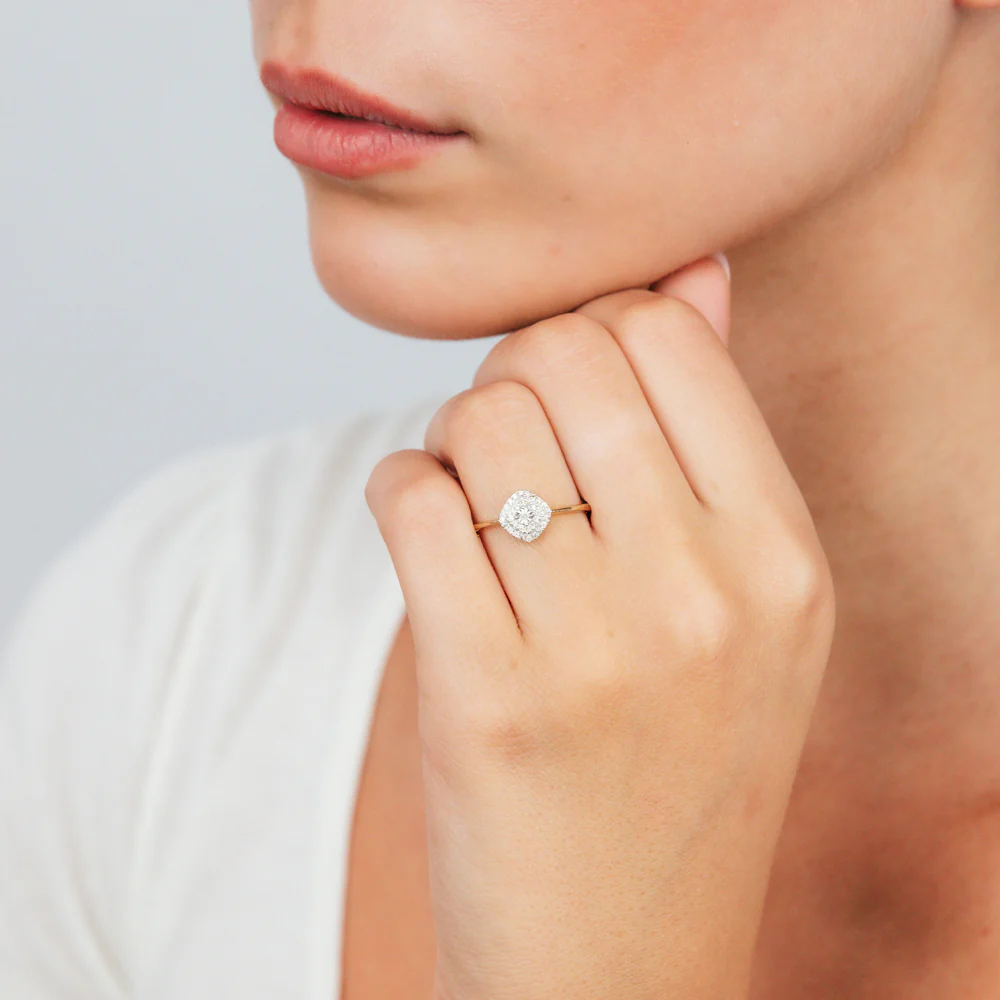9ct Yellow Gold Pear Shaped Ring in 1/10 Carat Natural Diamond - Image 3