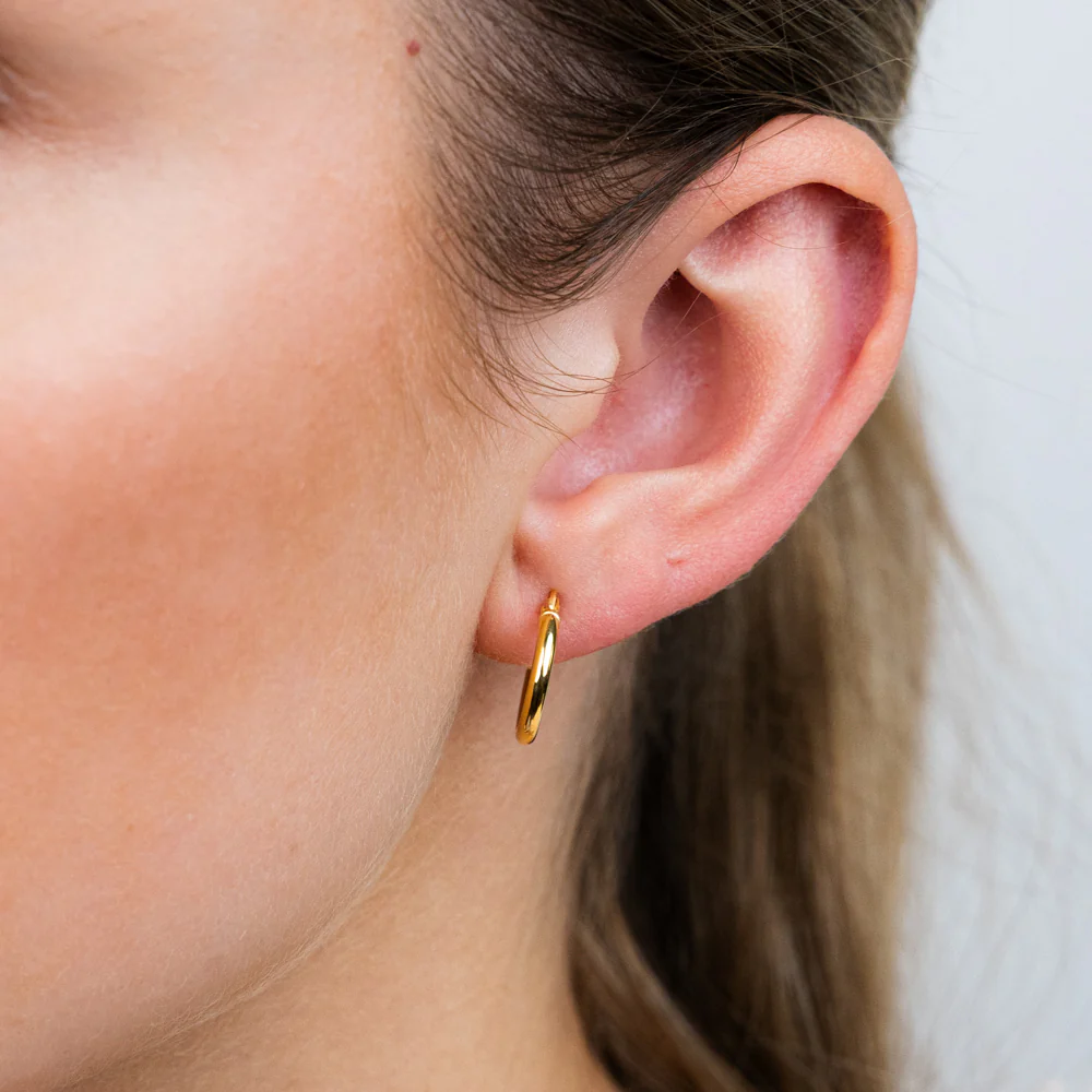 9ct Yellow Gold Polished 10mm Hoop Earrings - Image 2