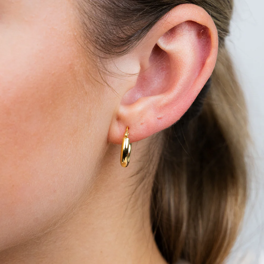 9ct Yellow Gold Polished 10mm Hoop Earrings - Image 2