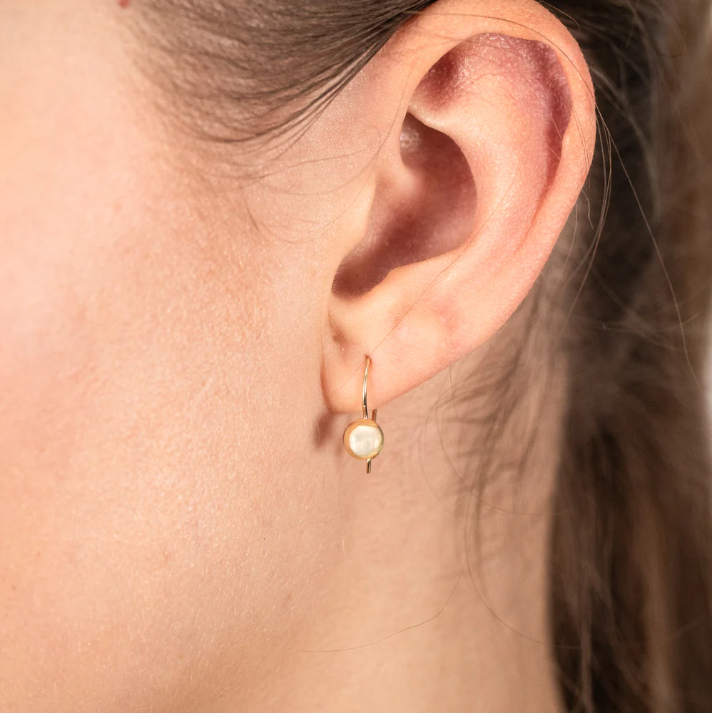 9ct Yellow Gold Polished 5.4mm Flat Euroball Earrings - Image 2