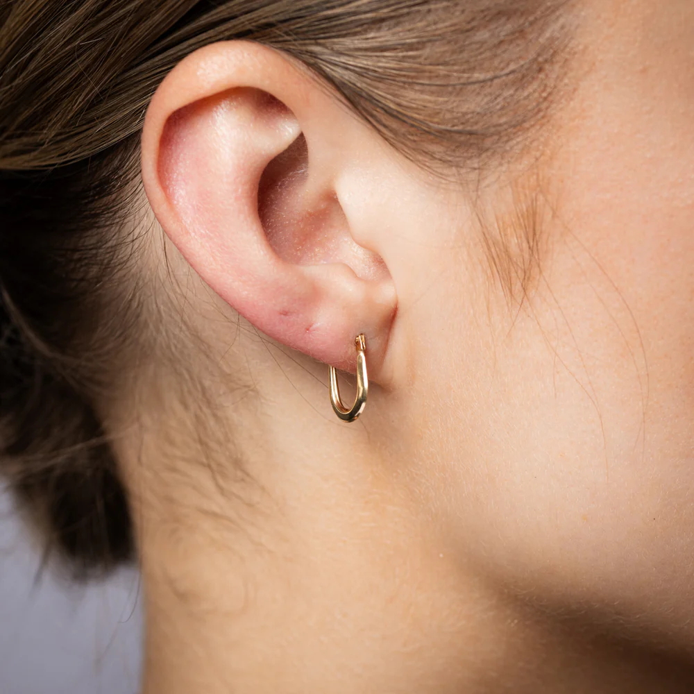 9ct Yellow Gold Polished "U" Shaped Hoop Earrings - Image 2