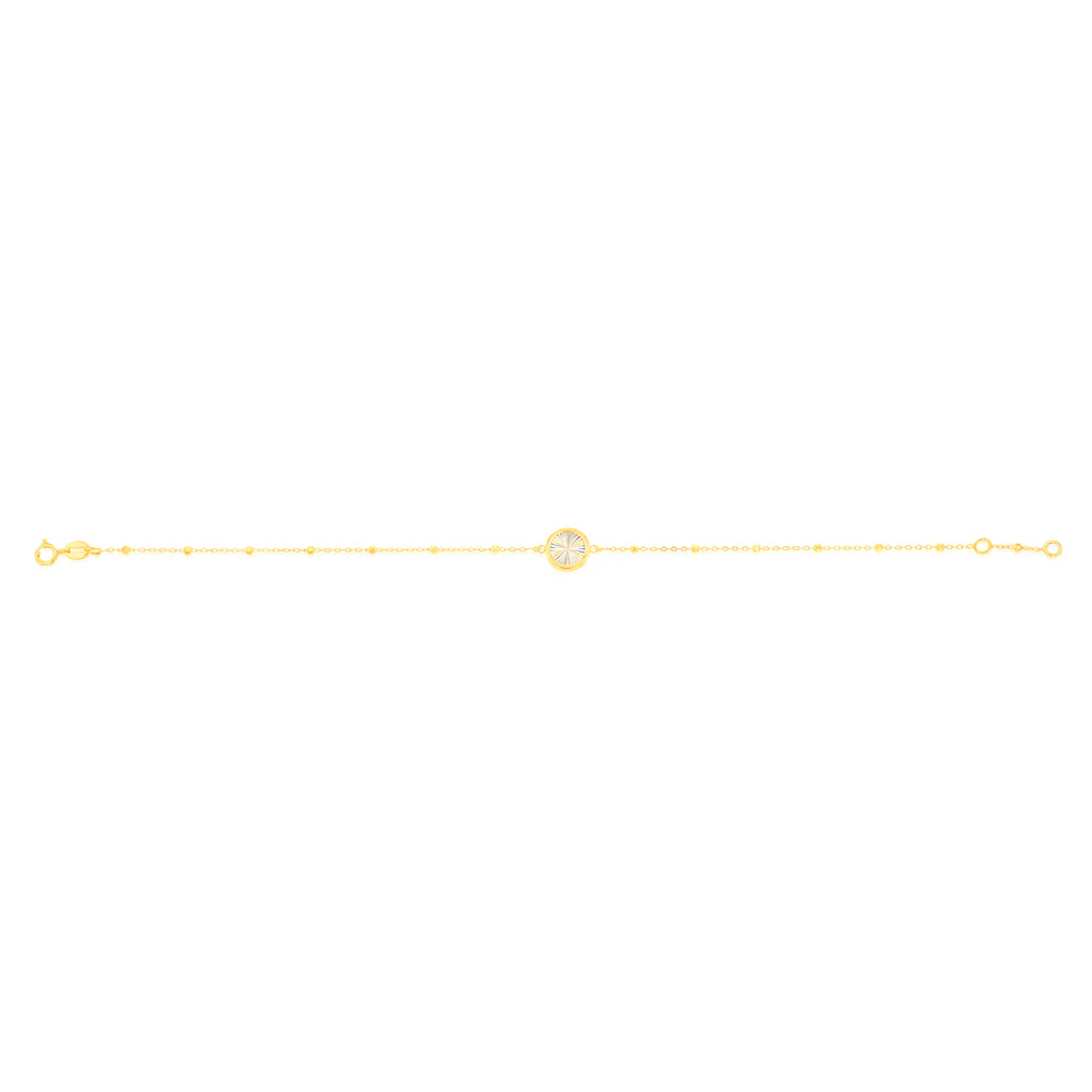 9ct Yellow Gold Rainbow Circle Trace And Ball 19cm Bracelet - Image 2