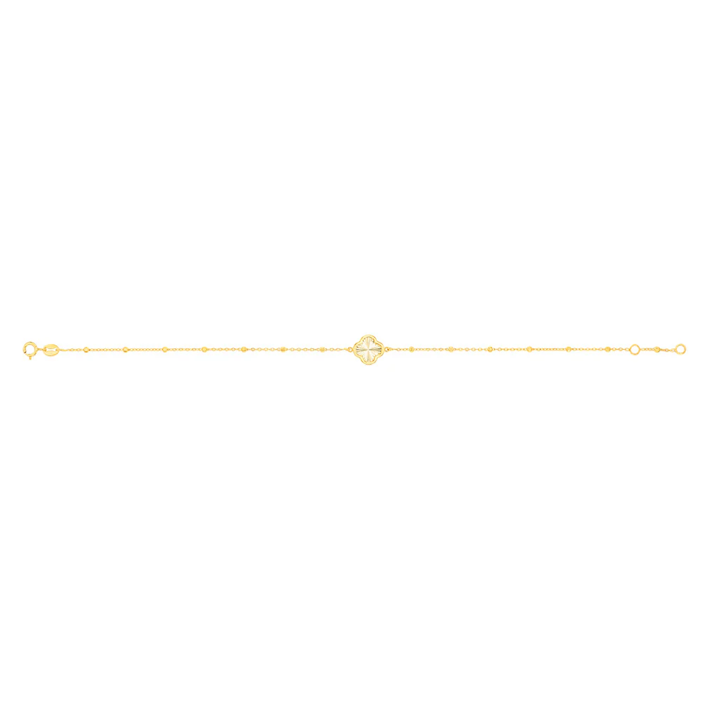 9ct Yellow Gold Rainbow Petal Trace & Ball 19cm Bracelet - Image 2