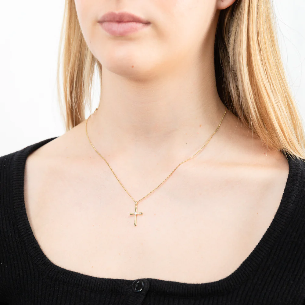 9ct Yellow Gold Religious Diamond Pendant - Image 2
