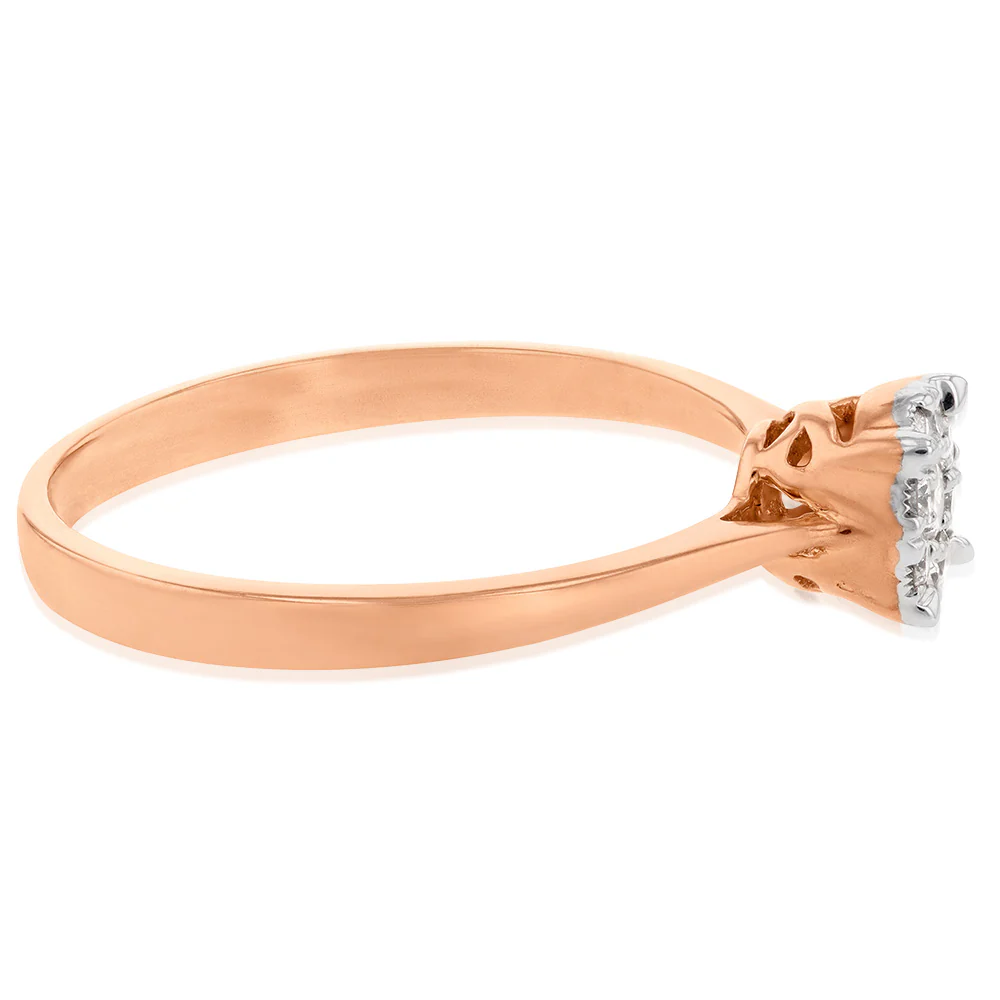 9ct Yellow Gold Ring With 1/5 Carats Of Diamonds and Infinity Detail on Side Profile - Image 2