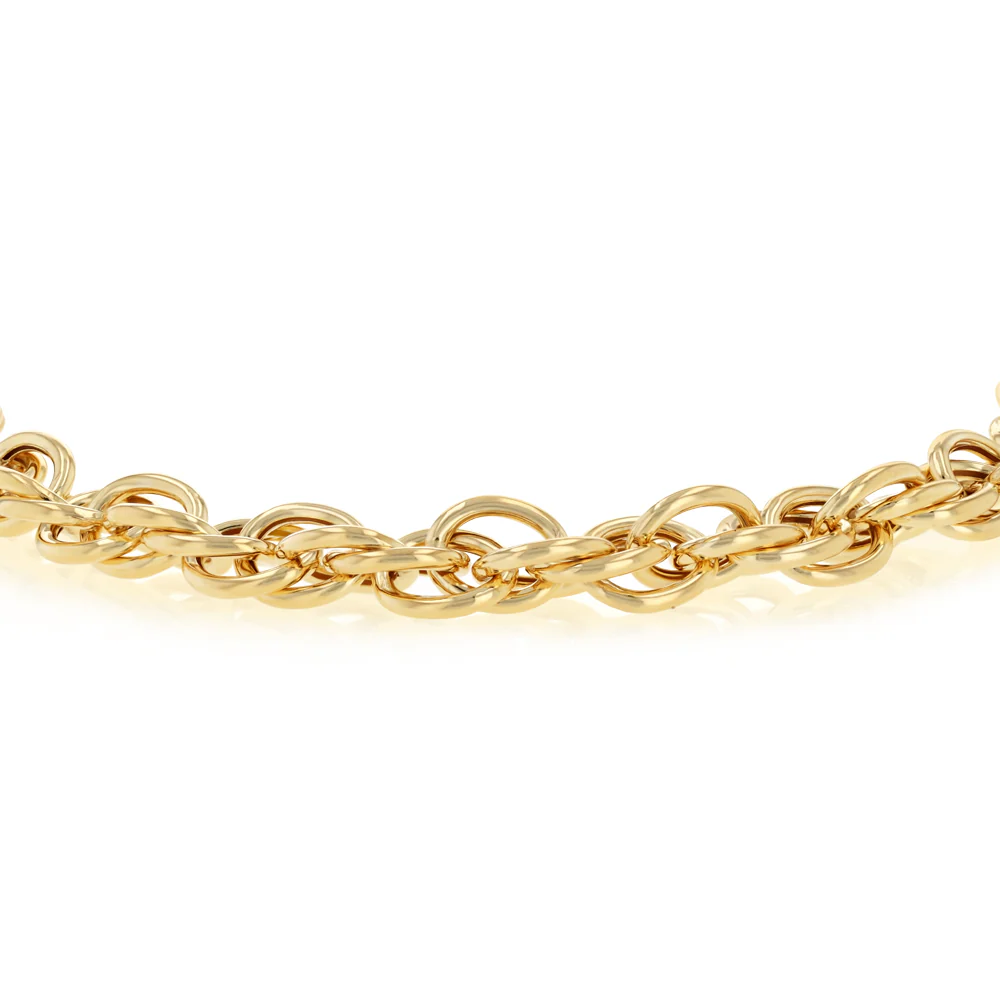 9ct Yellow Gold Rope Hollow 19cm Bracelet - Image 4