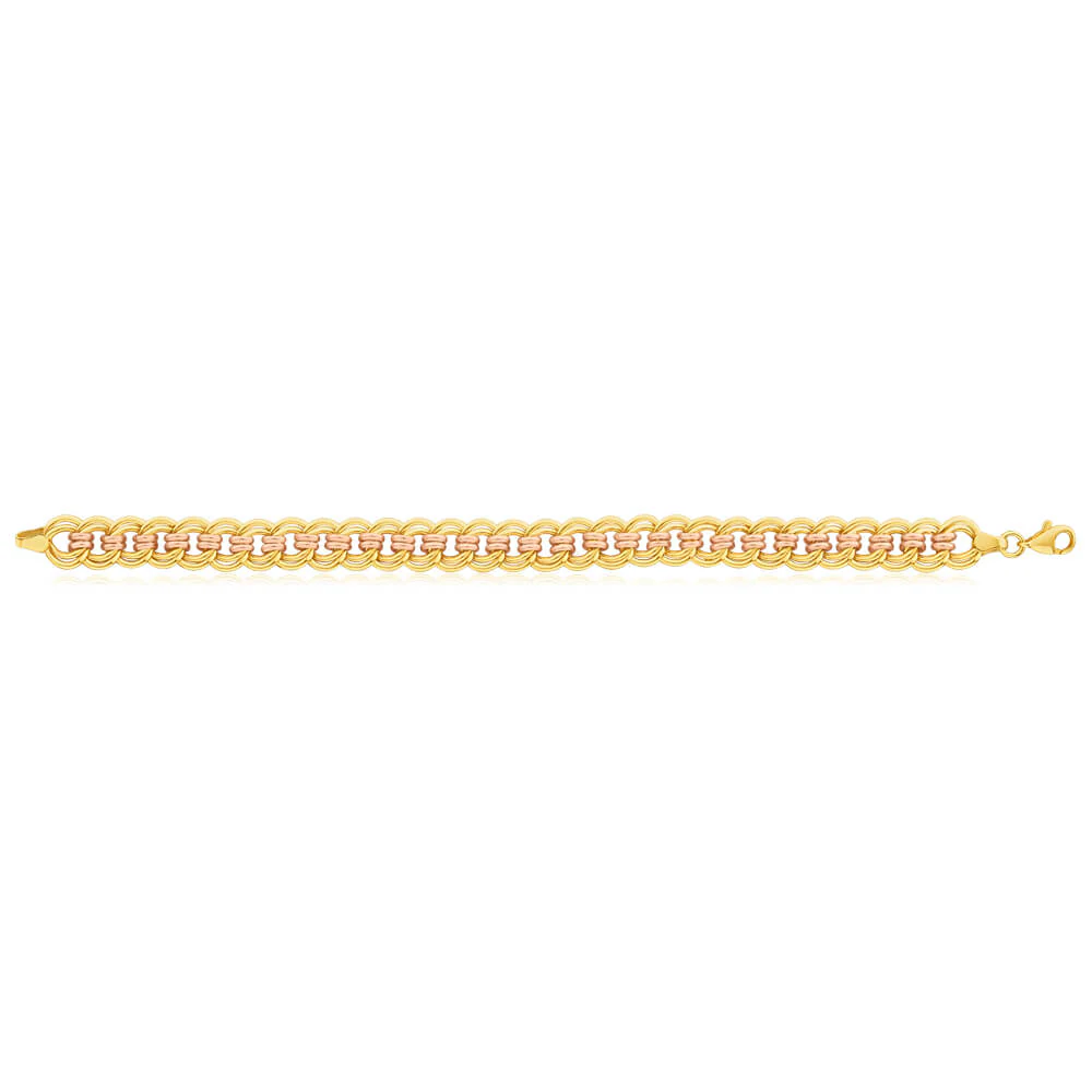 9ct Yellow Gold & Rose Gold Curb Bracelet - Image 2