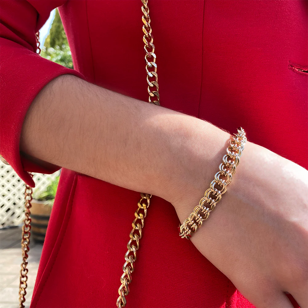 9ct Yellow Gold & Rose Gold Curb Bracelet - Image 3