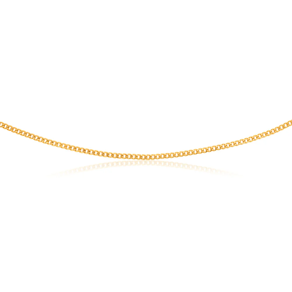 9ct Yellow Gold Rounded Tight Curb 80 Gauge 50cm Chain - Image 2