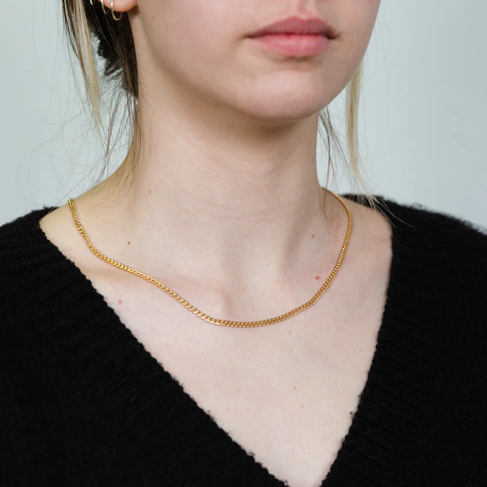 9ct Yellow Gold Rounded Tight Curb 80 Gauge 50cm Chain - Image 3