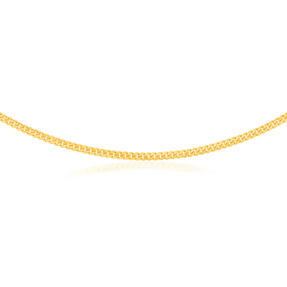 9ct Yellow Gold Silver Filled 120 Gauge Curb 55cm Chain - Image 2