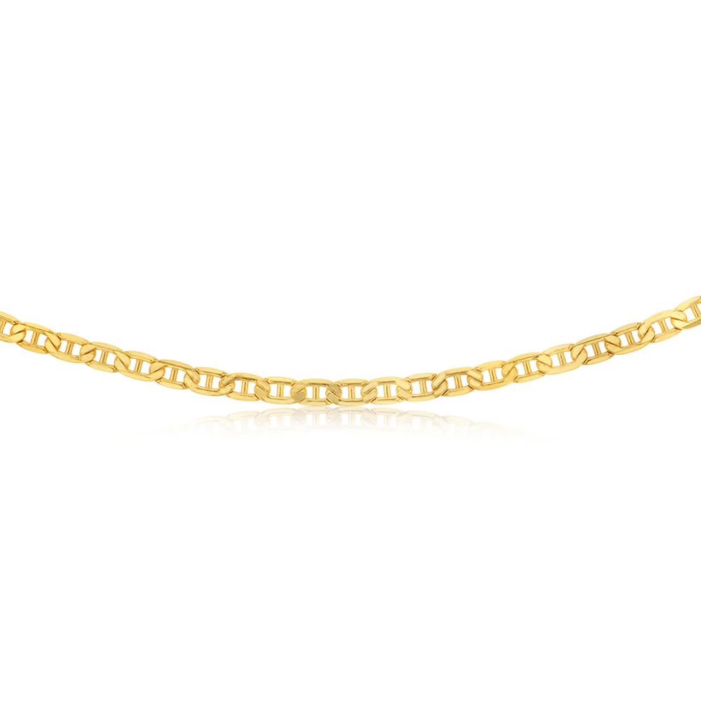 9ct Yellow Gold Silver Filled 150 Gauge Anchor 55cm Chain - Image 2
