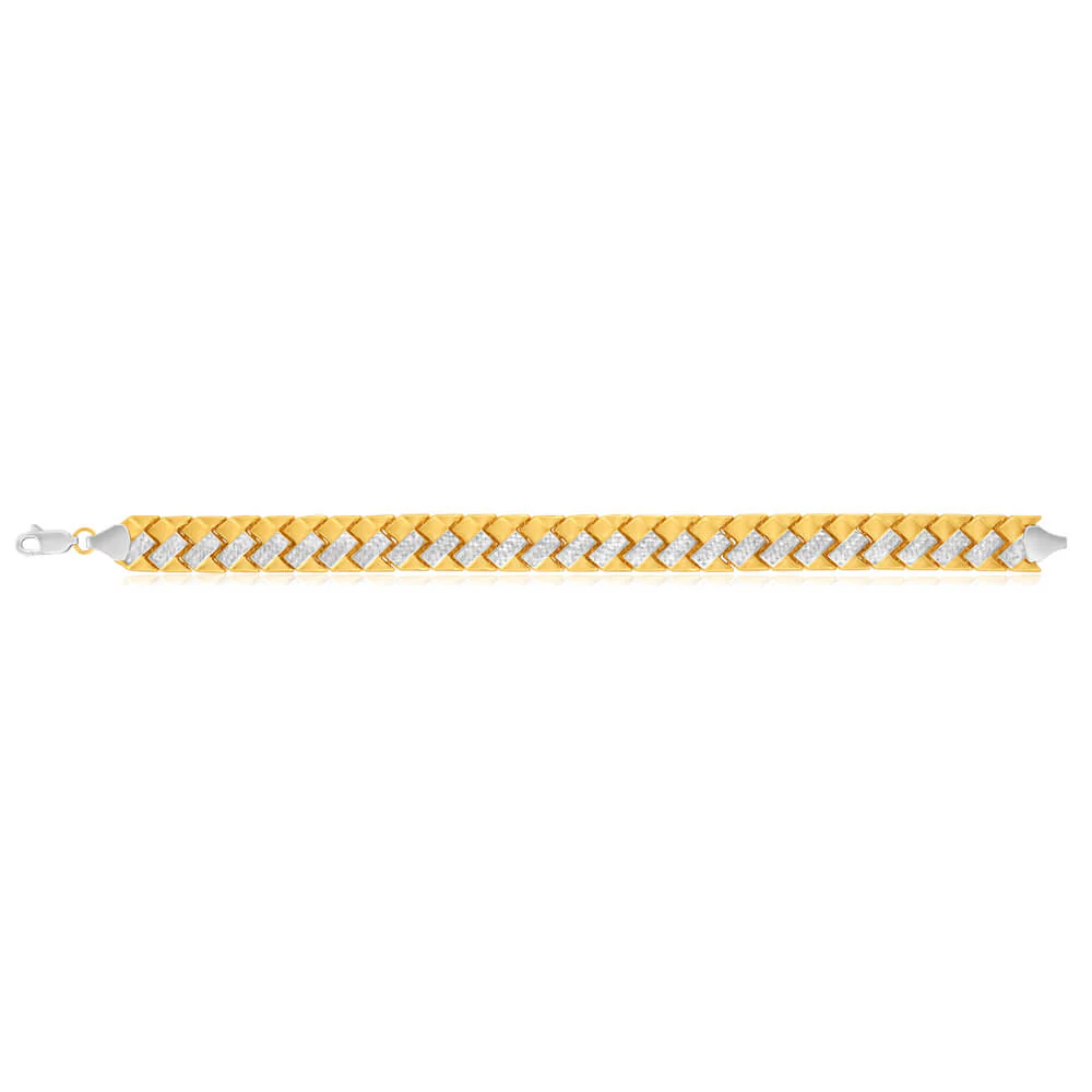 9ct Yellow Gold Silver Filled 19cm Fancy Bracelet - Image 2