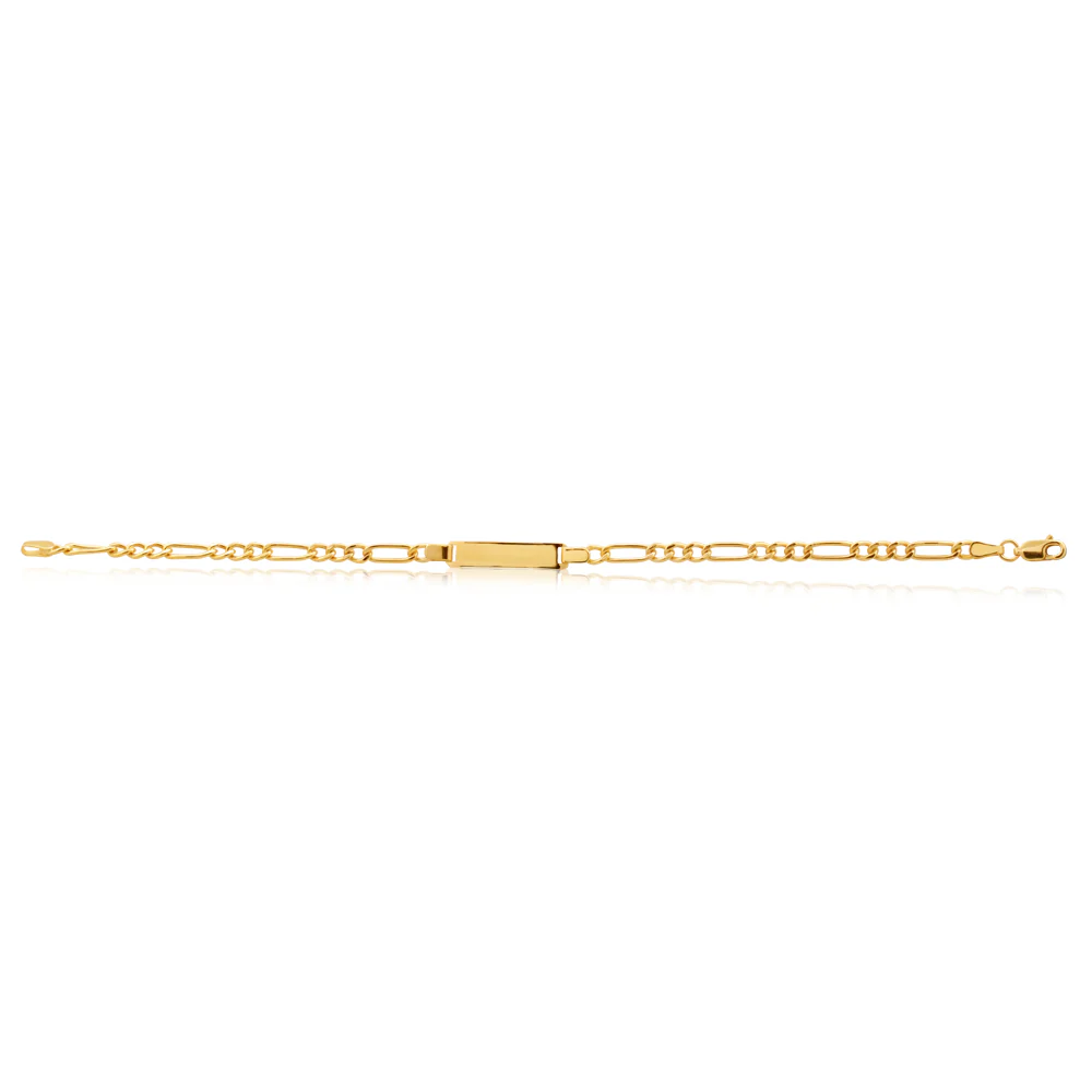 9ct Yellow Gold Silver Filled 19cm Figaro Bracelet - Image 2