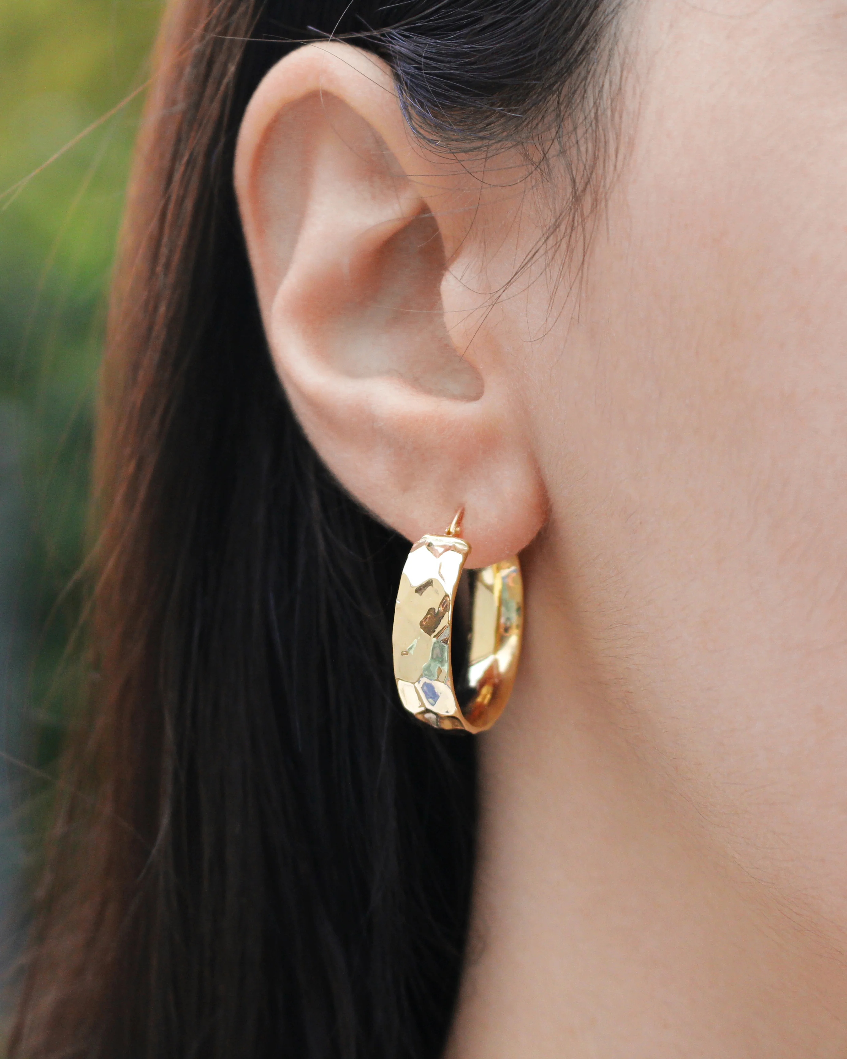 9ct Yellow Gold Silver Filled 20mm Hoop Earrings - Image 2
