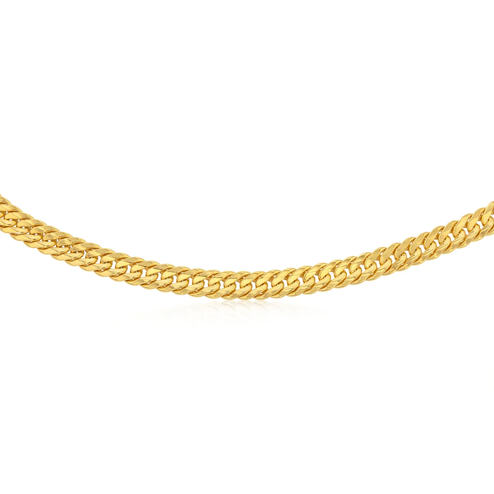 9ct Yellow Gold Silver Filled 210 Gauge Tight Curb 55cm Chain - Image 2