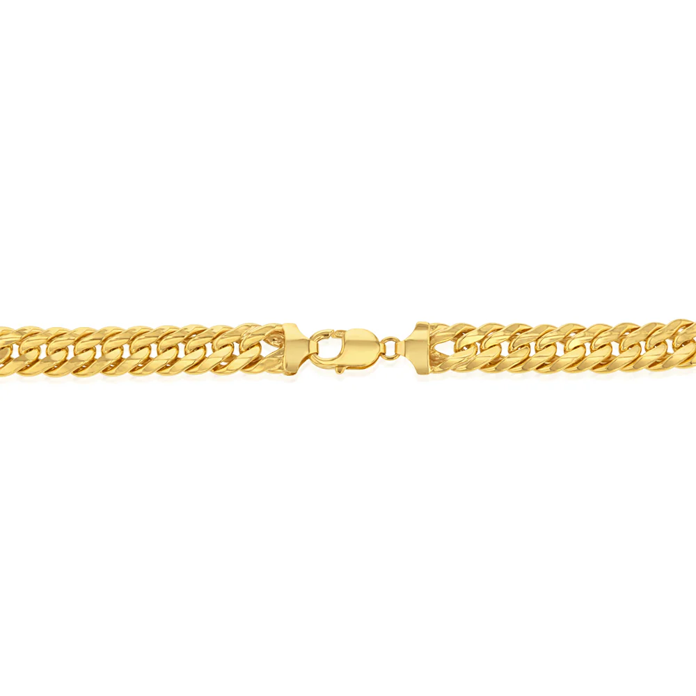 9ct Yellow Gold Silver Filled 210 Gauge Tight Curb 55cm Chain - Image 4