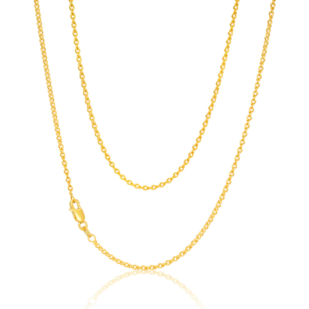 9ct Yellow Gold Silver Filled 45cm Chain 50gauge - Image 2