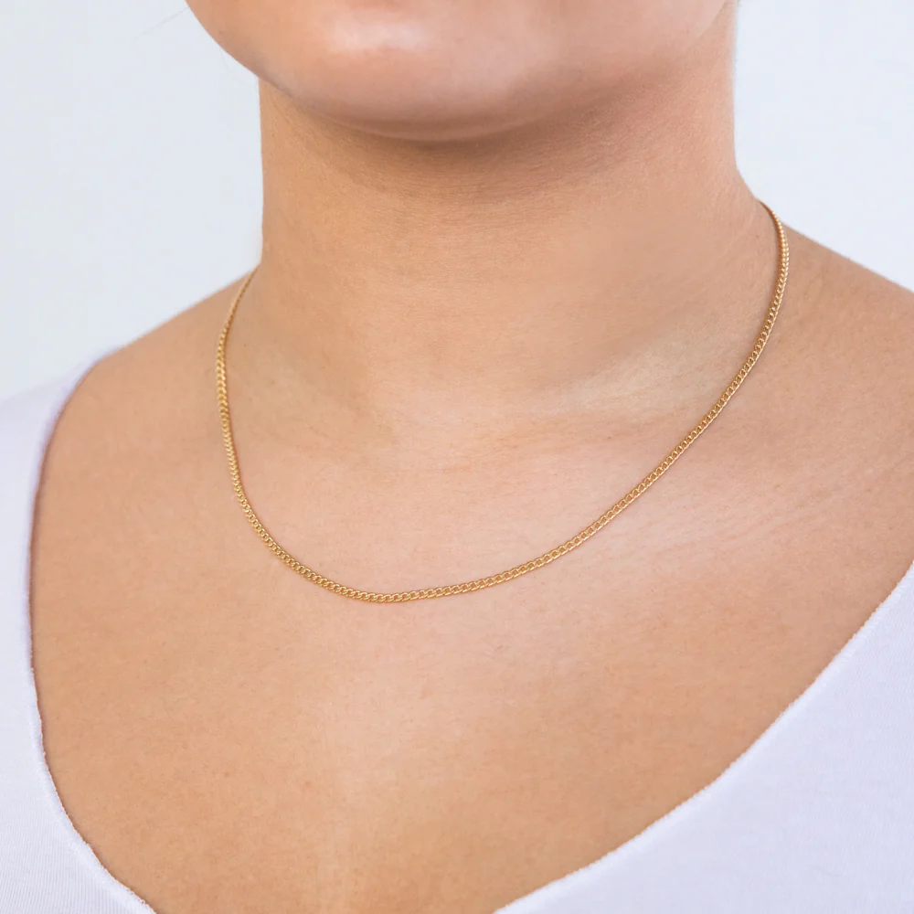 9ct Yellow Gold Silver Filled 45cm Curb Chain - Image 3