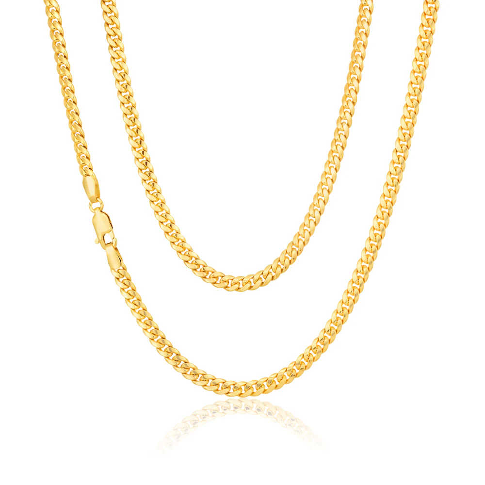 9ct Yellow Gold Silver Filled 45cm Curb Chain - Image 2