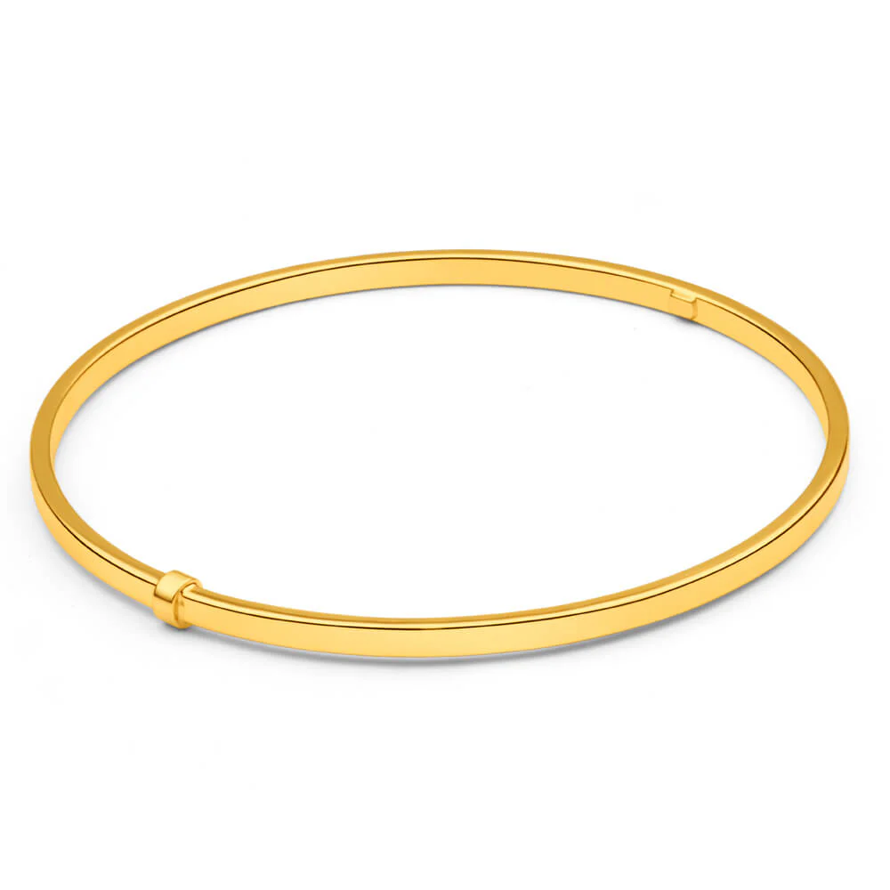 9ct Yellow Gold Silver Filled 4mm By 65mmBangle - Image 2