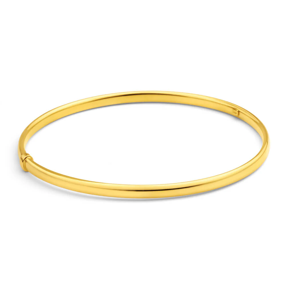 9ct Yellow Gold Silver Filled 4mm x 70mm Bangle - Image 2