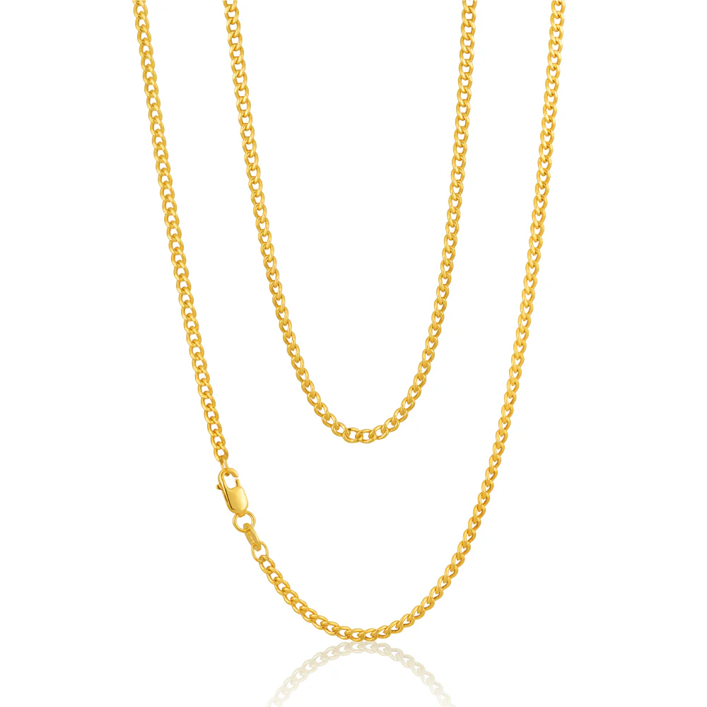 9ct Yellow Gold Silver Filled 50cm 70 Gauge Curb Chain - Image 2