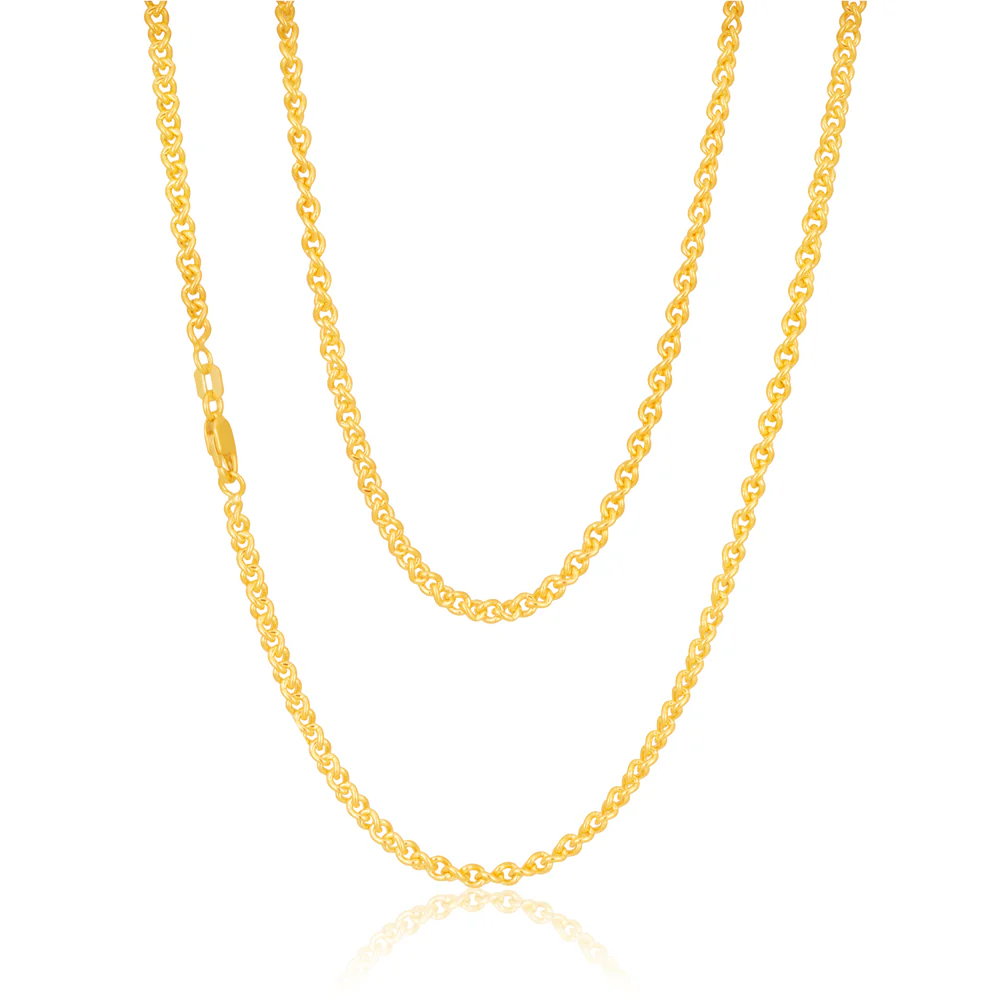 9ct Yellow Gold Silver Filled 50cm 80 Gauge Chain - Image 2