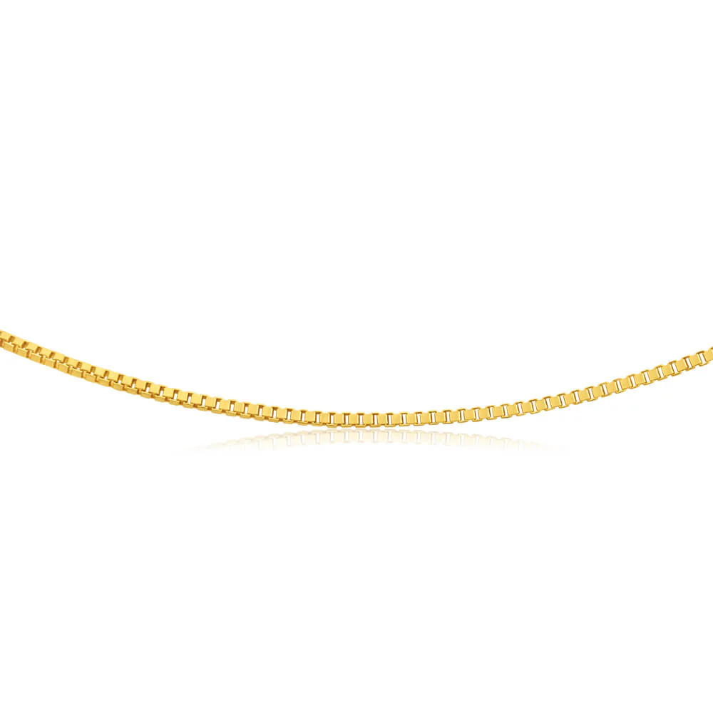 9ct Yellow Gold Silver Filled 50cm Box Chain - Image 2