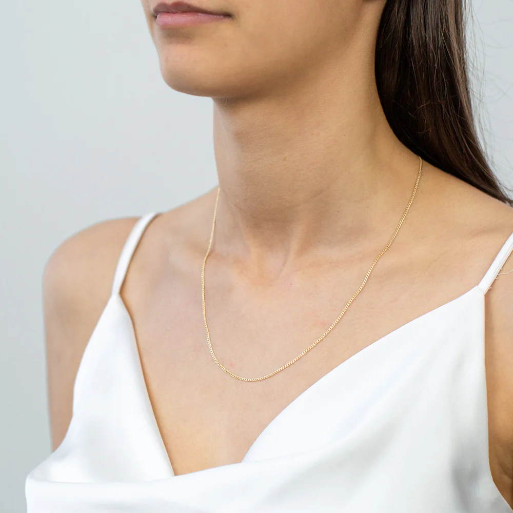 9ct Yellow Gold Silver Filled 50cm Curb Chain - Image 3