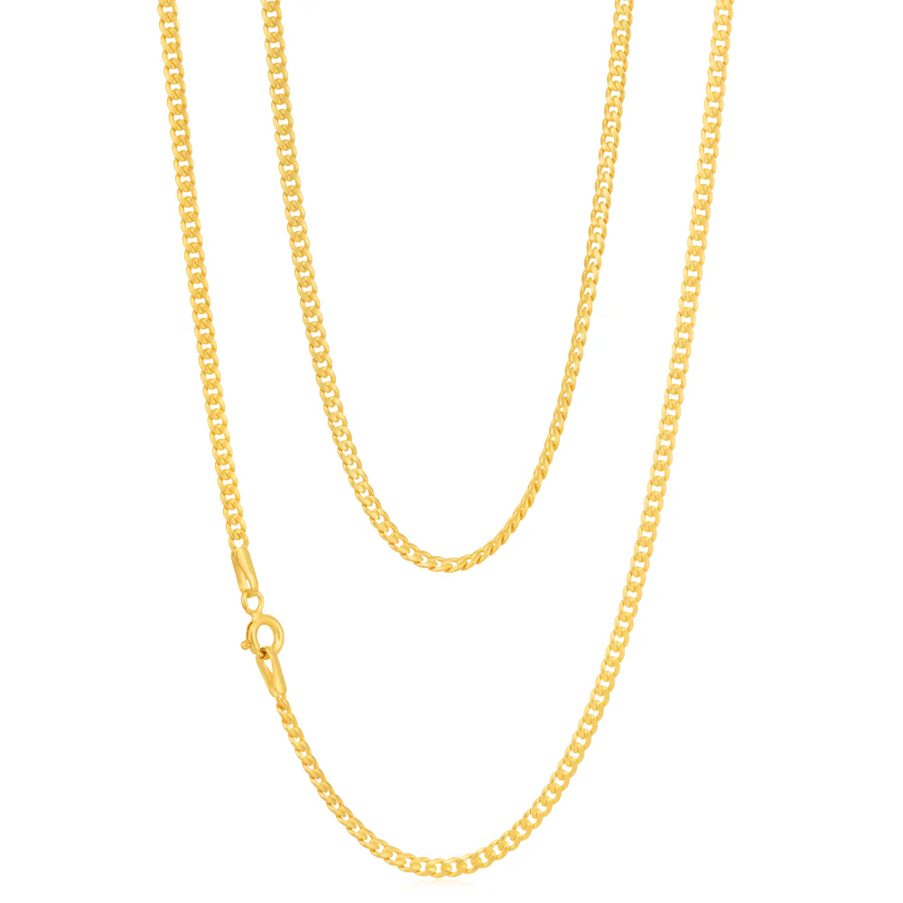 9ct Yellow Gold Silver Filled 50cm Curb Chain - Image 2