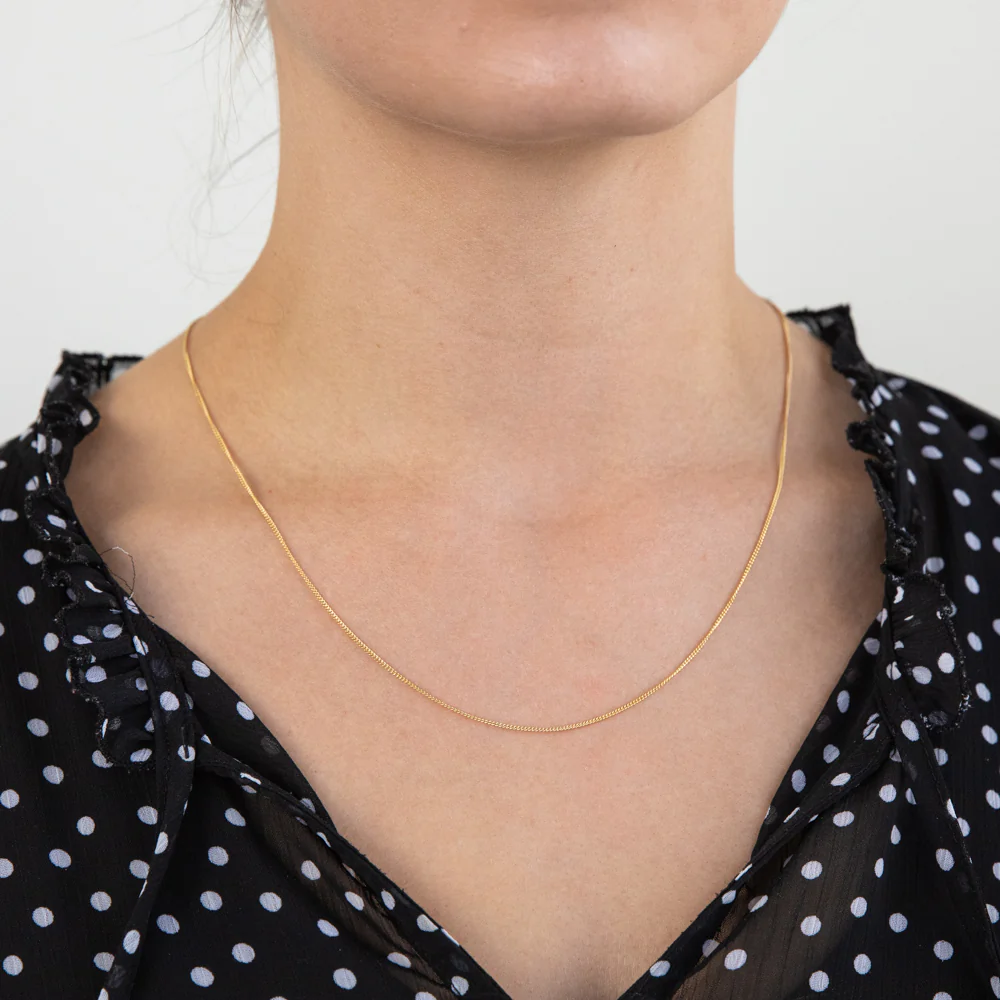 9ct Yellow Gold Silver Filled 50cm Curb Chain 30 gauge - Image 3