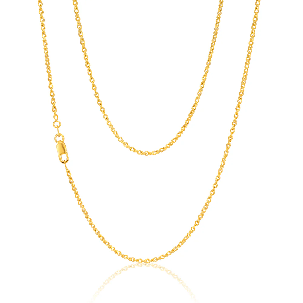 9ct Yellow Gold Silver Filled 50cm50 Gauge Chain - Image 2
