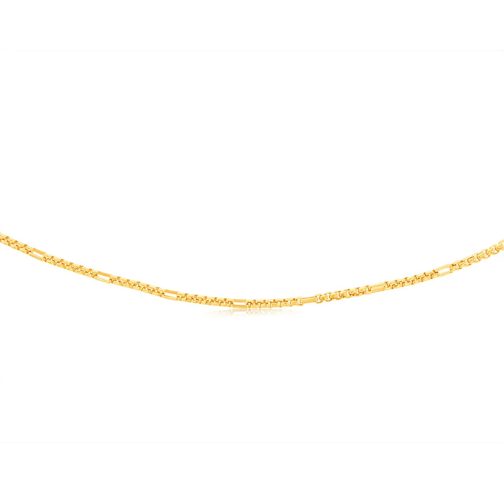 9ct Yellow Gold Silver Filled 55 Gauge Fancy 45cm Chain - Image 2