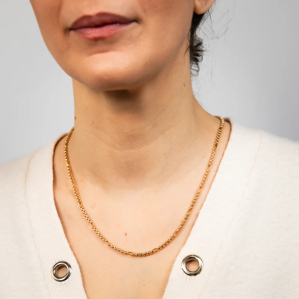 9ct Yellow Gold Silver Filled 55 Gauge Fancy 50cm Chain - Image 3
