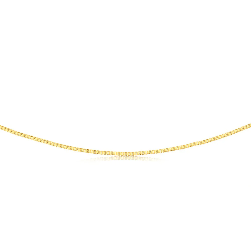 9ct Yellow Gold Silver Filled 55cm Box Chain - Image 2