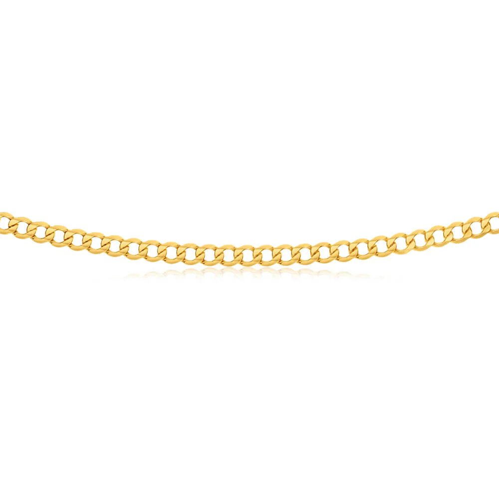 9ct Yellow Gold Silver Filled 55cm Curb Chain - Image 2