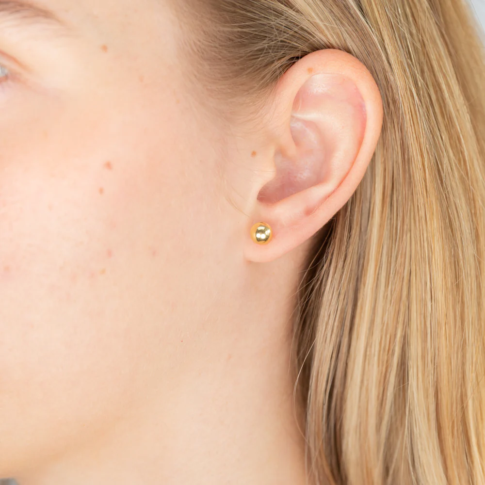 9ct Yellow Gold Silver Filled 5mm Ball Stud Earrings - Image 2