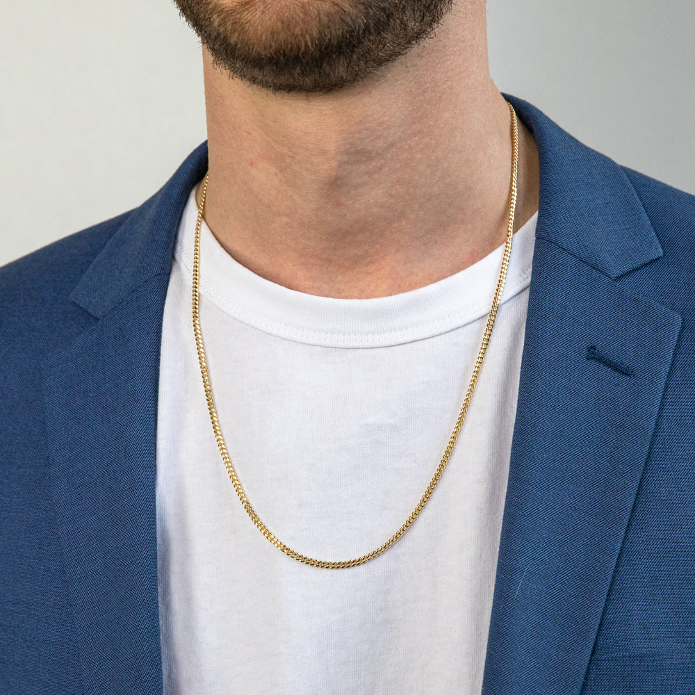 9ct Yellow Gold Silver Filled 60cm Curb Chain - Image 3