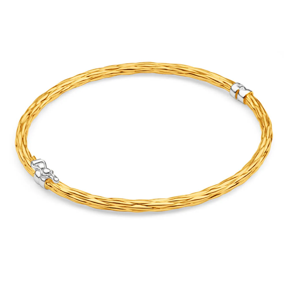 9ct Yellow Gold Silver Filled 60mm Bangle - Image 2