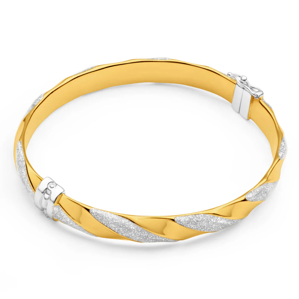 9ct Yellow Gold Silver Filled 61mm Bangle - Image 2