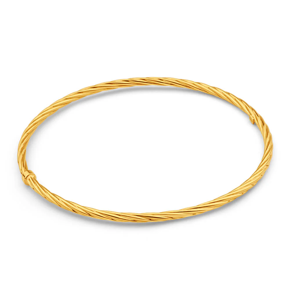 9ct Yellow Gold Silver Filled 65mm Bangle - Image 2