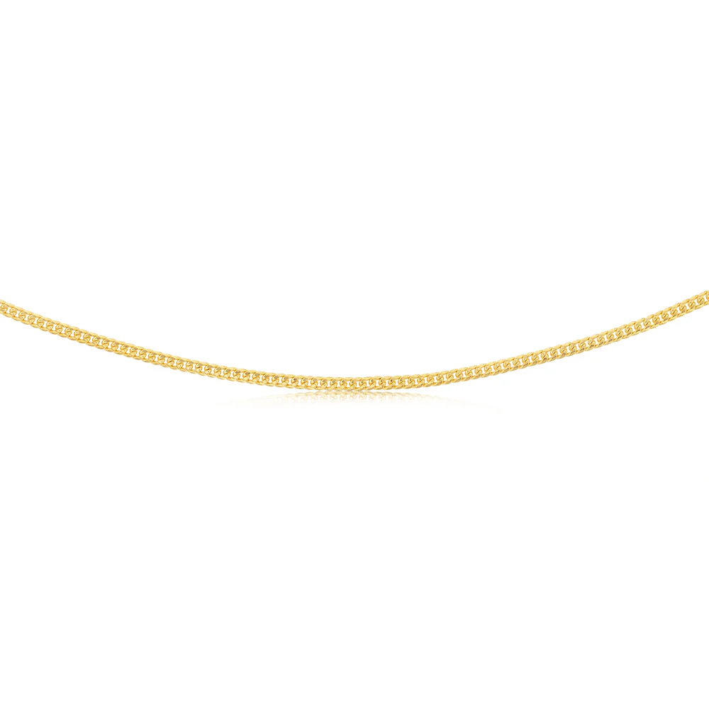 9ct Yellow Gold Silver Filled 80 Gauge Curb 45cm Chain - Image 2