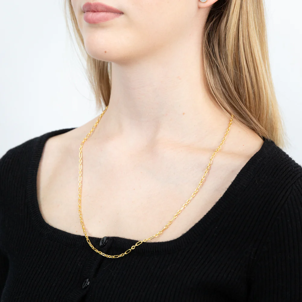 9ct Yellow Gold Silver Filled 80Gauge Fancy 60cm Chain - Image 3